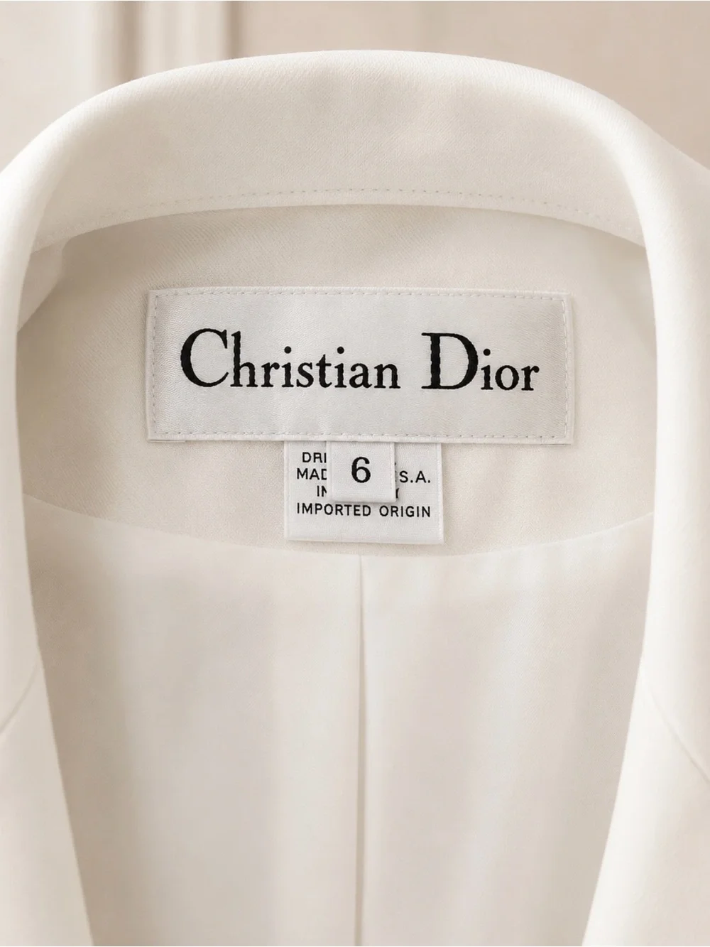 Dior White Double-Breasted Blazer with Gold Buttons